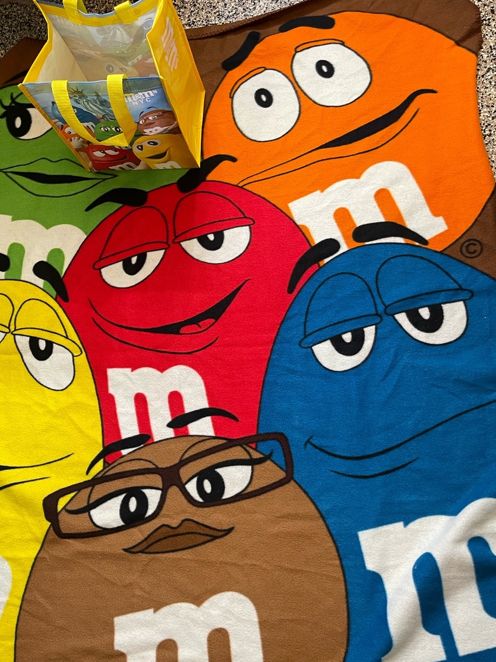 M&M's Character Collectible Throw and Bag Set